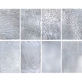 LITMIND 8 Sheets Textured Clear Stained Glass Pack – 4 x 6 Inch Transparent Art Glass in 8 Patterns for Mosaic Crafts, Suncatchers & Home DIY Projects