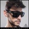 Locs Squared Rectangular Cholo Gangster All Black anteojos de sol,