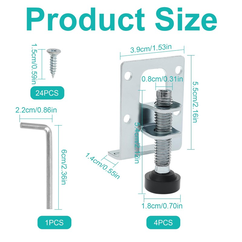 4 Pcs Adjustable Feet for Outdoor Furniture, Workbench Leveling Feet