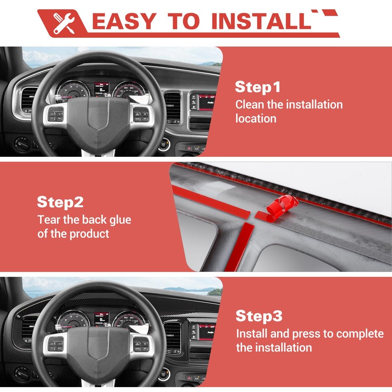 amayum Carbon Fiber Center Console Dashboard Panel Trim Cover fit