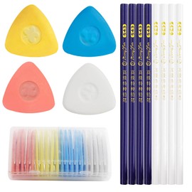 28 Pieces Tailor's Chalk, Tailor's Chalk Pen, Triangle Chalk + Sewing Pencil, Sewing Chalk, Fabric Chalk, Sewing Chalk, Tailor's Chalk Set, for Marking Various Fabrics, Leather, Sewing Markers