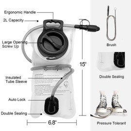 Hydration Bladder 2L-3L Water Storage Bag Reservoir,Military Hydration Pack Replacement for Hiking Biking Climbing Cycling Running Camping Backpack with Clean Flexible Brush(2L-Green+White)