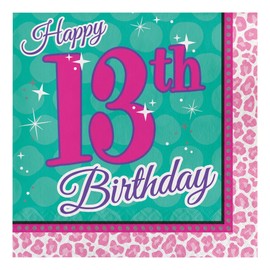 Creative Converting 16 Count Paper Lunch Napkins, 13th Birthday, Sparkle Spa Party!