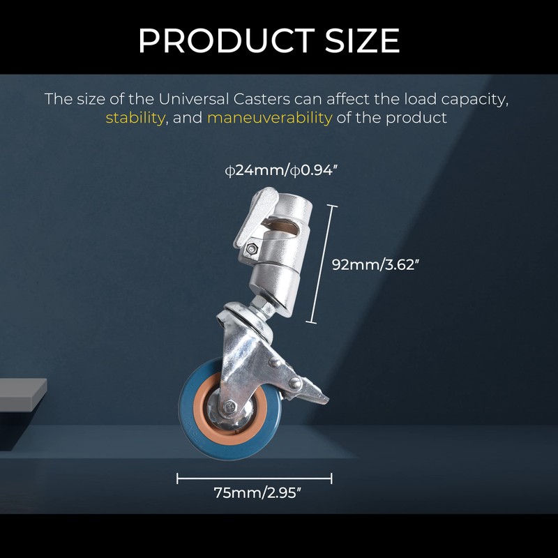 Dawot Professional Swivel Caster Wheels Set, Heavy Duty Photography C