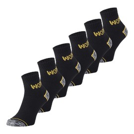 Ladeheid 6 12 Pack Work Socks AT009 (Black (6 Pack), 12-14)