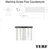 TERF® M5 X 60mm Pozi Countersunk Machine Screws Stainless Steel