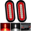 Nilight 2PCS 6Inch Oval LED Trailer Tail Lights Red White