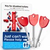 Radar Key for Disabled Toilets UK, Disabled Toilet Key, Red,