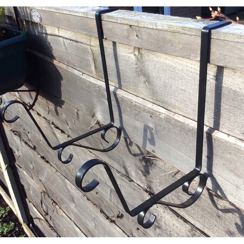 Pair of TROUGH BRACKETS Over the Fence Panel Scroll Design