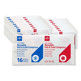 Medline Accu-Therm Reusable Hot/Cold Gel Packs, 5” x 10”, Soft & Flexible, For Injuries, Fast Relief, Recovery & Muscle Soreness - 16/Case