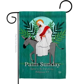 Ornament Collection Rejoice Palm Sunday Garden Flag Religious Faith Hope Grace Peace Dove Christian Religion Easter Small Decorative Gift Yard House Banner Double-Sided Made in USA 13 X 18.5