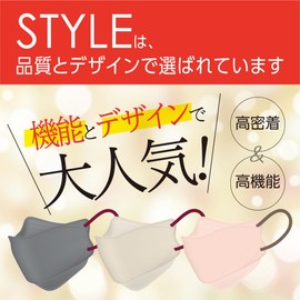 [シンズ] STYLEマスク Bicolor ベージュ×バーガンディ 30枚