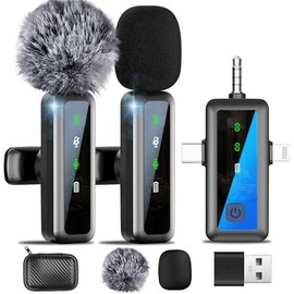 MLZTINGR 3-in-1 Wireless Lavalier Microphone for Smartphones, Cameras & Computers - Compact, Wireless, Ideal for Vlogging, Interviews and Podcasts