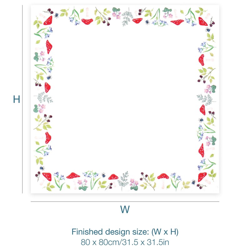 Trimits Embroidery Kit - Tablecloth - Includes Printed Fabric, Threads,