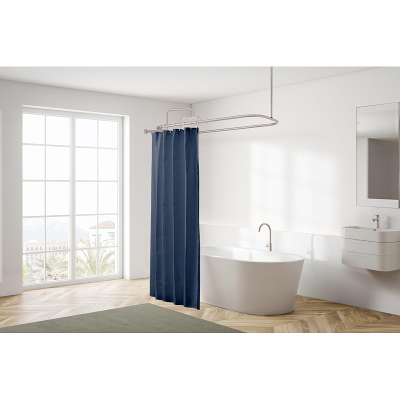 Utopia Alley Wall Mounted Hoop Shower Rod - Shower Curtain