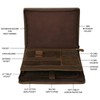 Ringsun Leather Portfolio Organizer with Zipper for Men Women, Leather