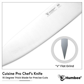 Humbee 12-Inch Chef Knife, NSF Certified Razor-Sharp High Carbon Stainless Steel Blade – Ergonomic Color Coded Handle, Non-Slip Grip Kitchen Knife, DT-10 Series, Orange