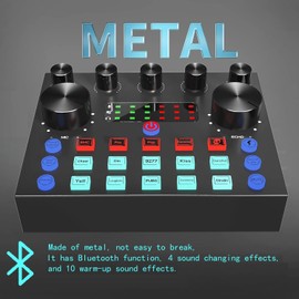 Audio Interface Podcast Equipment Bundle,focomban Bluetooth DJ Mixer Audio Streaming Mixer Podcast Production Studio Equipment Gaming PC Phone Record Live Card Sound Board Voice Changer YouTube TikTok
