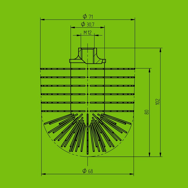 Bürstenking Toilet Replacement Brush Head, 71 mm, Toilet Brush Head