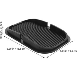 Alfombrilla Antideslizante para Coche de Silicona Negra Ranura Grande, Protección para Teléfono y Objetos, Fácil Instalación para Tablero de Auto, Pack de 2 Piezas
