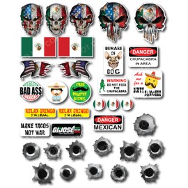 37 Pack of Mexican Crude Humor Hilarious Hard Hat Prank Decal Joke Sticker Funny Laugh Construction LOL