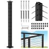 CKE T-Drilled Corner Post Cable Railing, Three Sides T-Drilled 42"