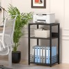 Large Rustic Grey Record Player Stand, 3 Tier 18" Wide