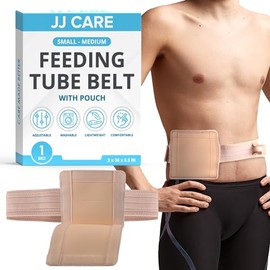 JJ CARE Cinturón para sonda de alimentación JJ Care (pequeño), transpirable, de nailon, compatible con sondas PEG y gastrostomía, con soporte ajustable y lavable.