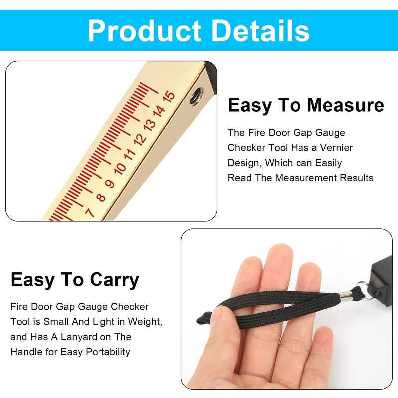 Door Gap Measuring Tool, 1-15mm Fire Door Gap Gauge Checker