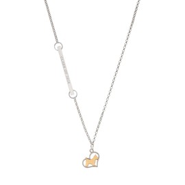 Delight Jewelry Two-tone Westie Silhouette Heart Silvertone Class of 2026 Delicate Bar Necklace, 18.75"
