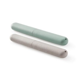 EASYKEENECOM 2 Stück Zahnbürsten Etui, Tragbare Zahnbürstenhülle, Zahnbürsten Box Umweltfreundliche Reise Zahnbürste Schutzhülle Geeignet für Reisen, Familie (Grau & Grün)