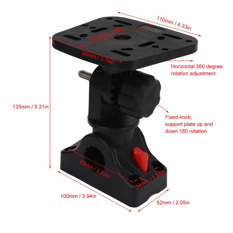 Fish Finder Mount 360 Degree Rotation Screw Fixed Installation Portable