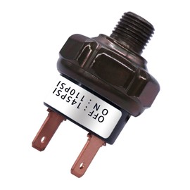 mankk Air Pressure Switch 110-145 PSI Thread 1/8"NPT 24V 12V DC Air Compressor Pressure Switch for Air Horn Train 110-145-1/8"NPT-BK…