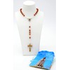 Religious Virgin of Fatima Rosary with 59 Wooden Beads. Wooden