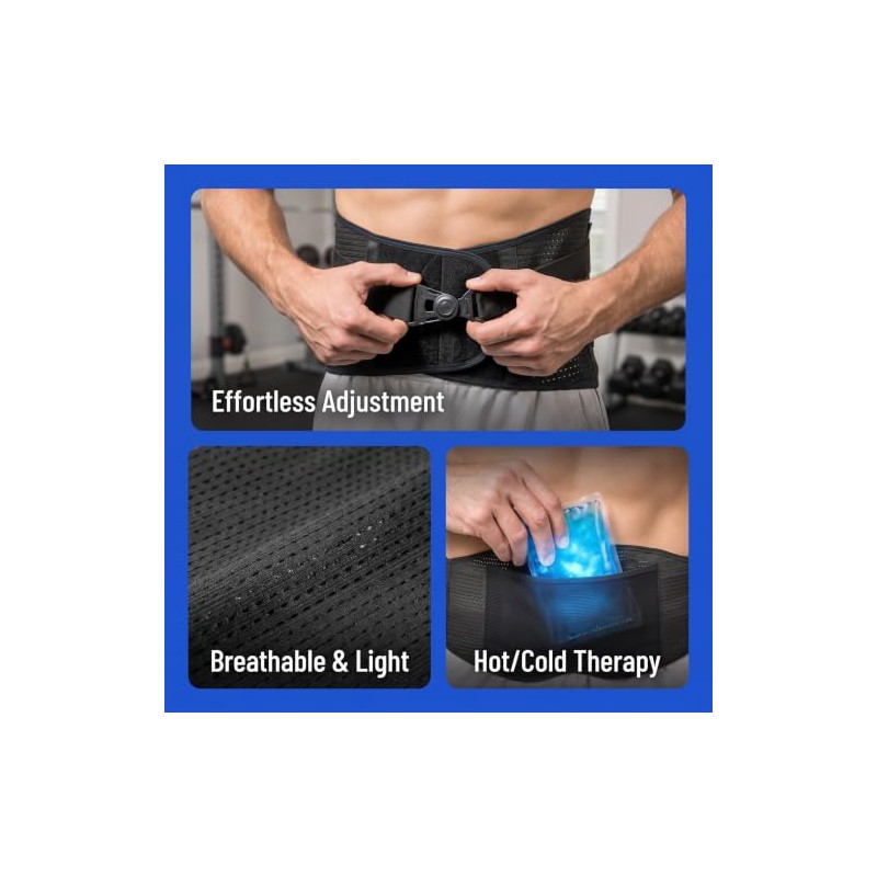 XL Back Brace, Back Support Belts for Men Women, Compression
