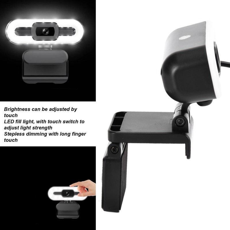 2K Web Camera Automatic Focusing 1080p with LED Light Computer