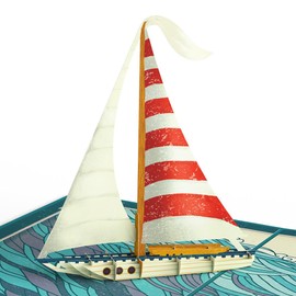 Lovepop Everyday Pop-Up Card for Her and Him - 3D Greeting Cards for Boys, Girls, Men, Women - Sailboat on the Horizon - 5" x 7" Card - Blank Notecard and Envelope Included