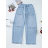 EVALESS Womens Baggy Barrel Jeans Stretchy High Waisted Wide Leg