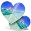 2 x 7.5cm Heart Stickers - Fishing Boat Bahamas Holiday