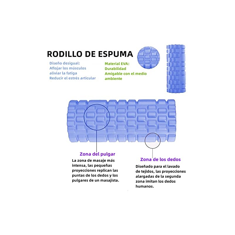 Rodillo de Espuma de Alta Densidad Rodillo Masaje Muscular Rodillo,
