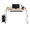 Overbed Table with 4 Universal Wheels, Computer Desk Standing, Mobile