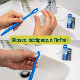 Set – Zahnbürste mit wiederaufladbarem Kopf, hergestellt in Frankreich (gemischte Farben, 2 Erwachsene und 2 Kinder)