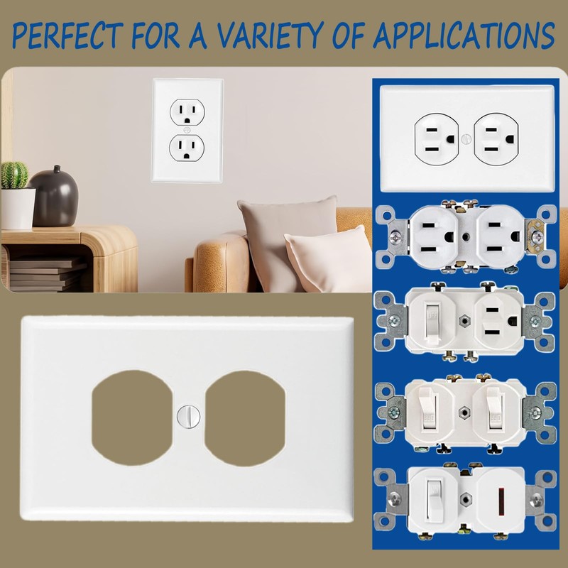 Outlet Covers Wall Plates -Duplex Outlet Covers, 1-Gang Standard Size