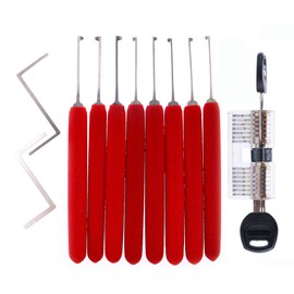 QiDAi Kaba Lock Pick Set with Clear Lock, Double Sided Lock Pick Tool Practice Set, Beginners and Locksmiths, Dimple Lock Training Set (B-Set)