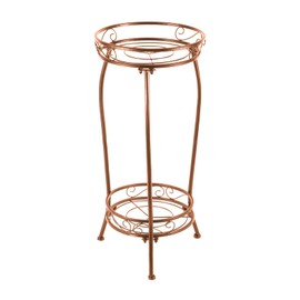 Kavlium Plant Stand Indoor Outdoor，Tall Black Metal Rustproof Stable Plant Stands，2 Tier 27.1 inch Multiple Plant Rack Holder Rack Flower Pot Stand Heavy Duty Plant Shelf (Bronze)