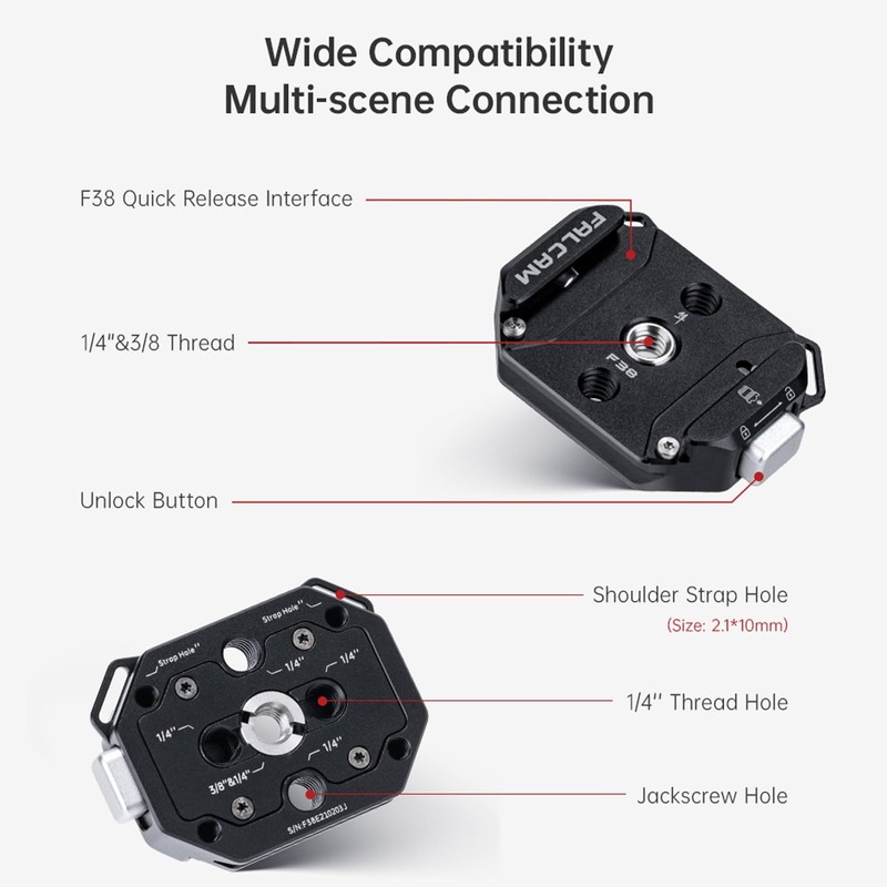 Falcam F38 Quick Release Multifunctional Base with Shoulder Strap Hole,