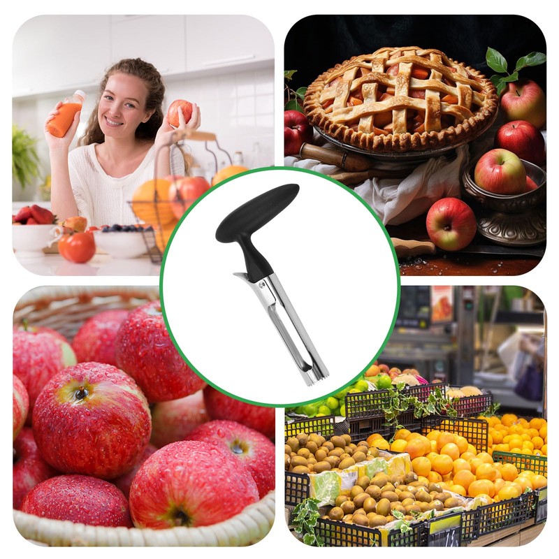 GVSS Apple Corer with Black Handle, Apple Core, Stainless Steel