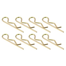 sourcing map 8Pcs 4mmx85mm Zinc-Plated Carbon Steel R Shaped Spring Cotter Pins, R Clips Cotter Pin Spring Fastener for Household Appliances, Sports Equipment, Car Mechanics Repair (Colored)