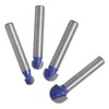Bestgle 4pcs 1/4" Shank Industrial Grade Round Nose Core Box