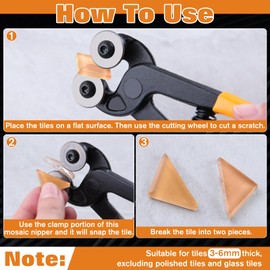 SPEEDWOX 7.5 Inch Wheeled Mosaic Glass Tile Nippers Heavy Duty Wheeled Glass Mosaic Nipper Ceramic Tile Cutter Pliers Shapping Plier, Nipper Cutting Tools Tile Cutter Tool For Porcelain Mosaic Ceramic